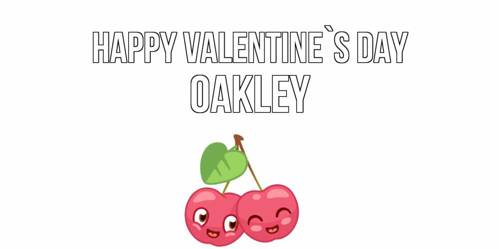 Greetings card с именем, Oakley Happy Valentine`s Day 14 февраля день всех влюбленных Greetings with text for free download 